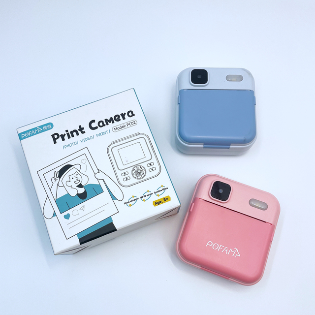 2.4 Inches IPS Screen Pink Instant Printing Size Kids Instant Color Printing Camera