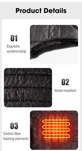 Gilet chauffant intelligent automne-hiver pour hommes, veste USB chaude thermique d'extérieur, manteau chauffant pour hommes - Product Image 3