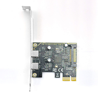 Carte d'extension PCIe double USB 3.1 Type-C PCI Express X1 2 ports 5 Gbit/s en métal pour ordinateur de bureau