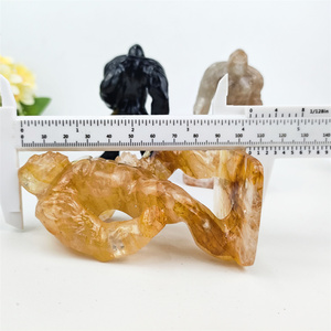 Statue d'animal en <span class=keywords><strong>cristal</strong></span> matériau mixte naturel statue d'ornement de gorille debout pour la décoration de la maison - Product Image 5