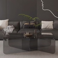 Table basse moderne de luxe léger pour salon, table à thé en acrylique pour petit appartement, balcon intégré, style simple