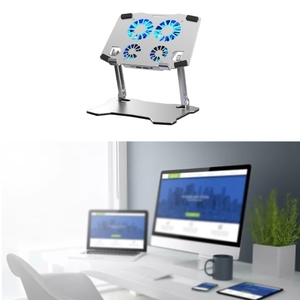 Fast Shipping X16 Aluminum Multi-functional Adjustable <b>Tablet</b> Folding <b>Stand</b> With 4 Cooling Fans <b>for</b> Cooling Fans <b>for</b> <b>Tablet</b> - Product Image 5