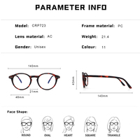 Gafas Redondas con Diseño de Caparazón de Tortuga, Estilo Retro Unisex, con Bisagras de Resorte, Bloqueo de Luz Azul, Monturas Ópticas para Computadora