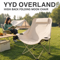 YYD OVERLAND Chaise pliante à dossier haut 96 CM 85 CM Chaise de camping Capacité 120 KG Acier au carbone Double couche Oxford Porte-gobelets