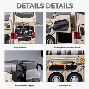 Autobús de Metal Fundido a Presión 1:32 CZ, Coche de Juguete de Aleación con Ruedas Móviles, Sonido y Luz, Puertas Abatibles, Modelo de Autobús de Juguete - Product Image 3