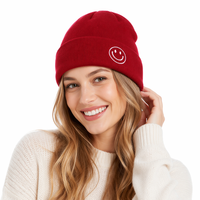 Bonnet personnalisé à revers avec logo brodé, vente en gros, chaud pour l'hiver, pour le ski et les activités de plein air, tricoté, unisexe, fournisseur OEM