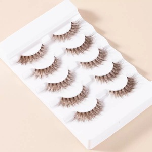 <span class=keywords><strong>Faux</strong></span> <span class=keywords><strong>cils</strong></span> en vison synthétique 3D <span class=keywords><strong>marron</strong></span> de 15 mm en bande complète, personnalisables avec votre logo, pour la vente en gros - Product Image 3