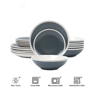 Vente directe d'usine de vaisselle en céramique émaillée colorée et givrée, assiettes à dîner familiales combinant modernité et simplicité, tasses à dîner familiales - Product Image 6