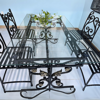 Ensemble de bancs de patio en fer, design contemporain antique, meubles d'extérieur pour balcon et jardin