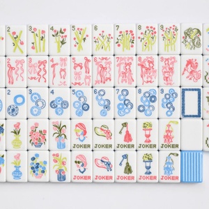 Tuiles de Mahjong Américaines de Qualité Supérieure, Personnalisables, avec un Design Artistique en Forme de Noeud Papillon, Marque Miss Darling, Taille Standard, Texture Mate Frotte à la Main - Product Image 5