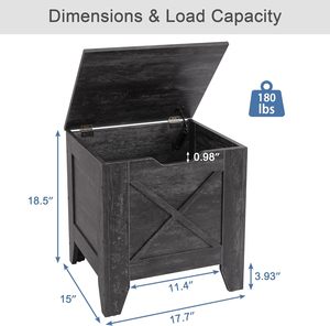 Banco de almacenamiento para entrada, otomana para zapatos, estilo rústico, cojín tejido a mano, bisagras metálicas de seguridad, taburete para el hogar, moderno para <span class=keywords><strong>dormitorio</strong></span> y sala de estar - Product Image 2