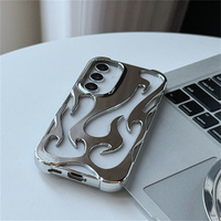 Nouveau motif de flamme creuse givrée placage étui de protection antichoc pour Samsung S24 S25 Ultra accessoires de téléphone en gros