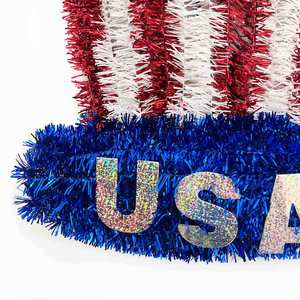 Guirlande patriotique Qiankun USA rouge, blanc et bleu, décoration murale ou à suspendre à la porte, 12 pouces - Product Image 2