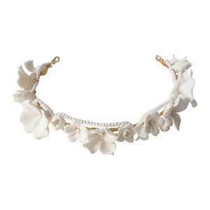 Ins Style fait à la main diadème de mariée fleurs en céramique accessoires de cheveux demoiselles <span class=keywords><strong>d</strong></span>'<span class=keywords><strong>honneur</strong></span> bandeau bijoux <span class=keywords><strong>couronne</strong></span> de mariage pour 2022 - Product Image 1