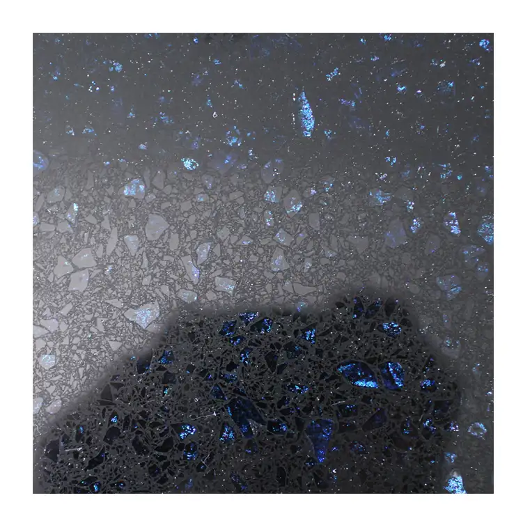 Nuovo Arrivo Blu Brillante Sparkle Nero Artificiale Starlight Quarzo Pavimento di Piastrelle