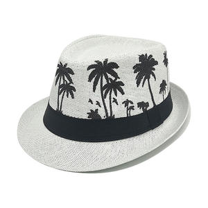 Sombrero de Paja con Estampado de Palmeras, Transpirable, de Ala Pequeña, para Verano, Playa, Vacaciones Tropicales, para Hombres y Mujeres, Superventas - Product Image 1