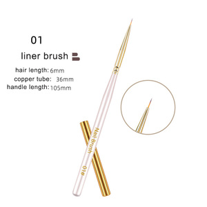ชุดแปรงทำเล็บด้ามไม้สีขาวแบบญี่ปุ่น ลายดอกไม้ไลเนอร์ไล่สีแบบฝรั่งเศส สำหรับทาเจลเพ้นท์เล็บมืออาชีพ ชุดแปรงทำเล็บสำหรับร้านทำเล็บ - Product Image 6