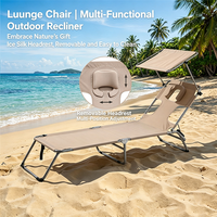 Lit de camping pliable moderne en tissu Oxford de haute qualité avec cadre en fer, réglable, pour jardin, plage, hôtel, salon extérieur