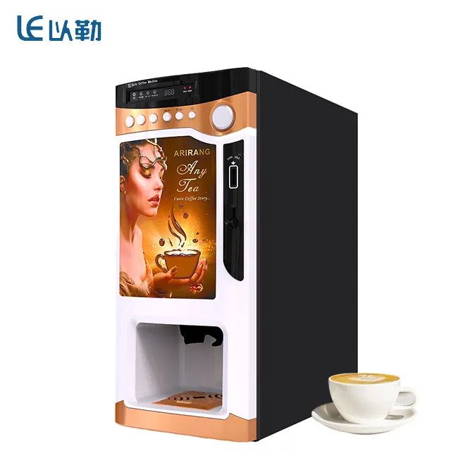Автоматический диспенсер для кофе Торговый коммерческий автомат для растворимого кофе с системой оплаты монет Торговый автомат для кофе