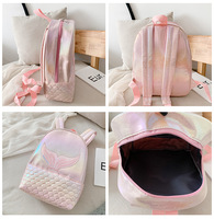 Schillernder Schulrucksack für Teenager und Kinder, Stylischer PU-Leder Laser-Glitzer Meerjungfrau-Rucksack für Mädchen, Wasserdicht, BSCI-Zertifiziert, mit Pailletten und Individuellem Logo