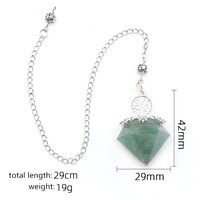 Nouveau Pendentif Pendule DIY en Pierre de Quartz Naturelle Diamantée de Haute Qualité, Multicolore, Sans Plomb ni Nickel, Longueur 29cm