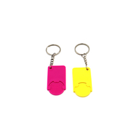 Porte-clés de caddie en acier inoxydable de supermarché Euro avec porte-monnaie imprimé sérigraphié Design de chariot à jetons