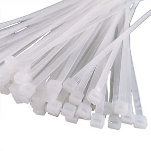 4,8x300mm 1 caja de cartón (100 bolsas) 50lbs Blanco Nylon66 Zip Tie Autoblocante Bridas para cables