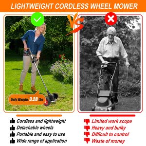 Débroussailleuse sans fil de qualité industrielle 21V, <span class=keywords><strong>coupe</strong></span>-herbe à fil, taille-bordures pour pelouse, tondeuse à gazon - Product Image 3