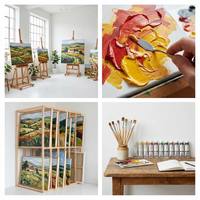 Peinture à l'huile sur toile peinte à la main, grande texture épaisse, couteau à palette, art mural pour grange de ferme, décoration de maison de campagne