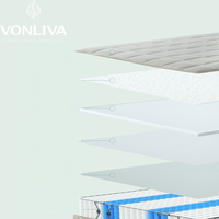 Matelas VONLIVA King Queen Full Size de luxe hybride en latex et mousse à mémoire de forme, enroulable, pour chambre d'hôtel