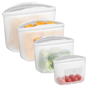 Sac de conservation alimentaire réutilisable 100% silicone, étanche, compatible lave-vaisselle, écologique, non toxique, récipient pour congélateur - Product Image 1