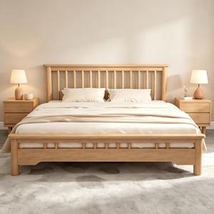 Customized Hotel Apartment Bedroom Furniture Solid Wood <b>Size</b> Platform Soft <b>Bed</b> Frame Modern Eco-Friendly - Product Image 1