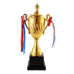 Custom New Football Soccer Trophy Manufacturers Hot Sell Champions Gold Color Cup Shape Metal Trophy Award League Trophy