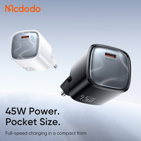 Chargeur USB-C GaN Mcdodo 443/444/435 45W avec câble USB-C 240W, format de poche, charge rapide AVS/SFC/PD pour iPhone/Samsung/MacBook Air