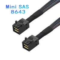 Câble Mini SAS HD 8I SFF-8643 câble 8i MiniSAS HD pour serveurs/système de stockage RAID gaine en nylon et PVC avec blindage de tresse