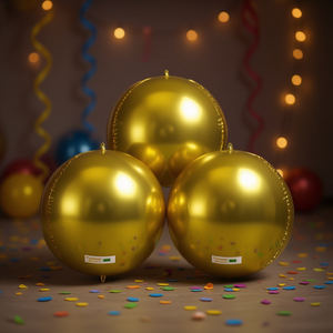 Globos de Papel Metálico Dorado 4D de 24 cm para Fiestas, Decoraciones para Fiestas de Cumpleaños - Product Image 2