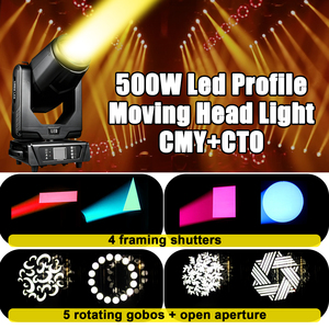 Foco móvil LED de perfil de 500W con CMY, CTO, RDM, efectos de enmarcado, haz, spot y wash para actuaciones escénicas, venta al por mayor profesional para discotecas - Product Image 2