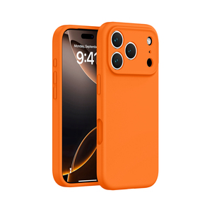 Ốp điện thoại silicon lỏng màu cam hổ phách mới cho iPhone 17 <span class=keywords><strong>Pro</strong></span> MAX, ốp bảo vệ cao cấp chống rơi màu cam đất cho Apple 17 <span class=keywords><strong>Pro</strong></span> - Product Image 1