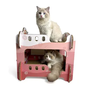 Spacious Cat Furniture House Custom Modern Indoor Corrugated Paper Cat House