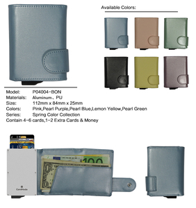 Portefeuille fin CardHoda en PU avec protection RFID, fermeture pliante, porte-cartes court, design minimaliste unisexe - Product Image 3