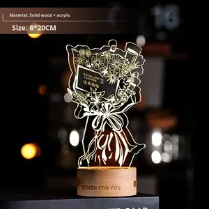Trofeo Luminoso Personalizado con Foto, Medalla de Madera Maciza y Acrílico, para Reuniones Anuales, Empleados Destacados, Grabado Láser - Product Image 6