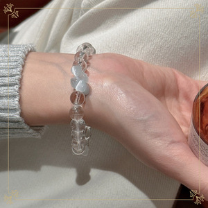 S925 Sterling Silver Korean Retro Style Cat's Eye Lovely Design Bracelet with White Crystal Fine Charm Wholesale <b>Product</b> - Product Image 3