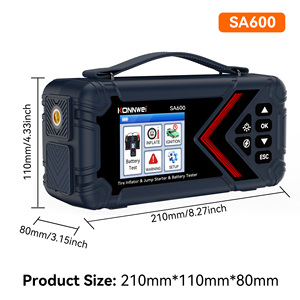 Alat Darurat Multibahasa Unik 120PSI Pompa Ban SA600 12V Jump Starter Darurat di Pinggir Jalan Penguji Baterai - Product Image 1