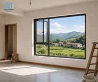 Fenêtre à battant multi-ouvertures avec moustiquaire de sécurité, haute étanchéité, verre résistant au vent pour villa côtière