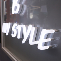 Enseigne LED personnalisée en verre conducteur, enseigne LED en acrylique accrocheuse, lettres lumineuses, enseigne lumineuse montée sur verre pour magasin de détail