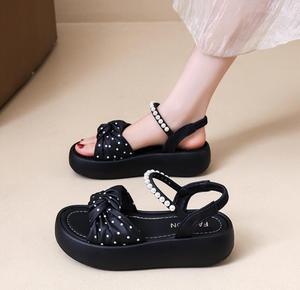 <span class=keywords><strong>Sandalias</strong></span> de Plataforma con Lazo de Puntos, Suela Gruesa y Alta, Frescas y Versátiles, Novedad de Verano - Product Image 6