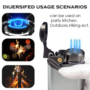 Đèn khò gas butan LT01Q602, bật lửa bốn đầu, phụ kiện hút thuốc - Product Image 5