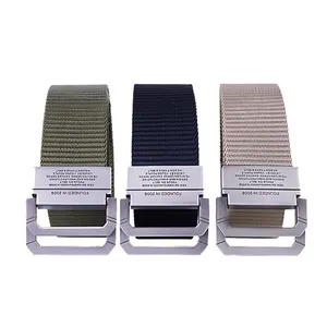 Canvas Belt with Double D-Ring Buckle Web Belts Military Cloth