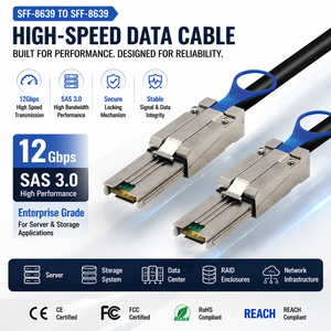สายเคเบิลมินิ SAS SFF-8088 ภายนอกไปยัง SFF-8088 ความเร็ว 6Gbps 26 พิน สายดาต้าแบบมีชีลด์สำหรับขยายพื้นที่จัดเก็บข้อมูลเซิร์ฟเวอร์ RAID JBOD Array - Product Image 1