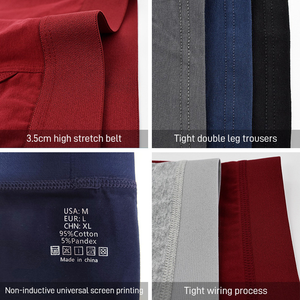 Мужские трусы-боксеры из хлопка в американском стиле: влагоотводящие, трикотажные, экологичные, антибактериальные, дышащие, со средней посадкой - Product Image 2